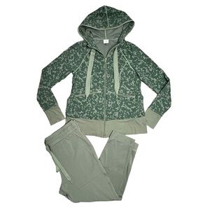 CAbi Green Camouflage Hoodie Jacket and Pants Set